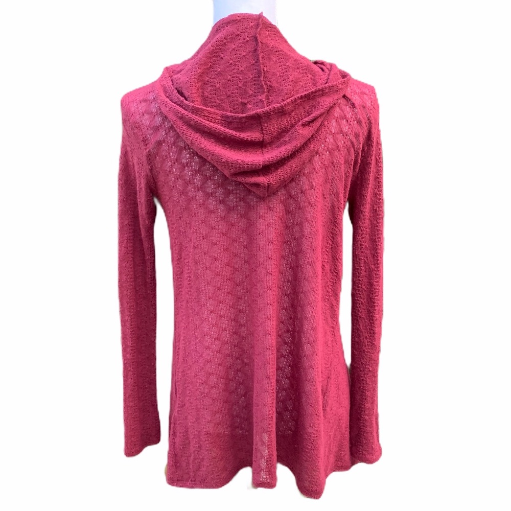 Volcom Open Front Cardigan Size Xs Dark Red - image 2